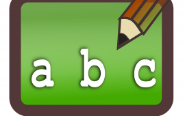 Chalk board with letters a, b, c.