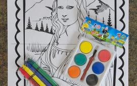 Mona Lisa Mixed Media Art project for kids.