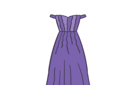 Purple formal dress.