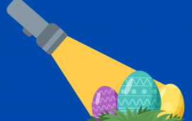 Flashlight shining on eggs.