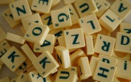 Scrabble pieces.