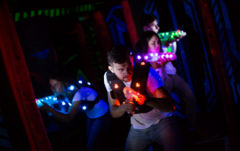 People playing laser tag.