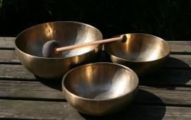 Singing bowls for a sound bath.