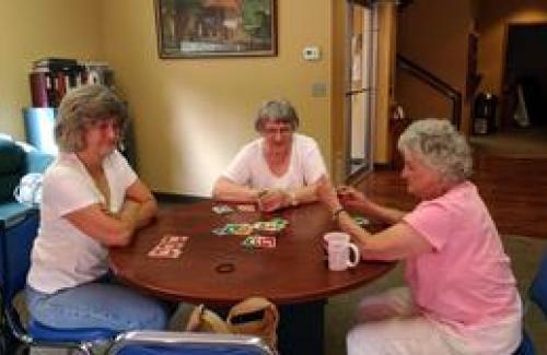 Seniors playing cards