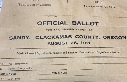 Incorporation Ballot