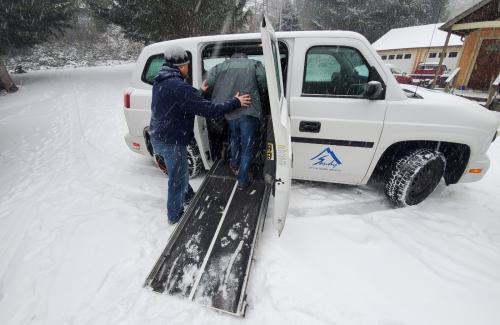 Driver in snow