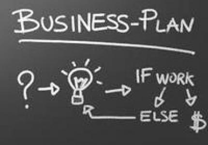 Business Plan Steps Diagram - Cartoon