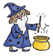 Dog wizard.