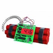 Bomb with dynamite taped together.