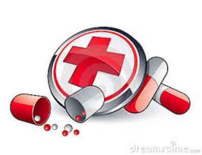Red Cross Medical Logo with Pills