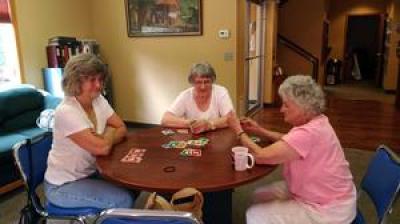 Seniors playing cards