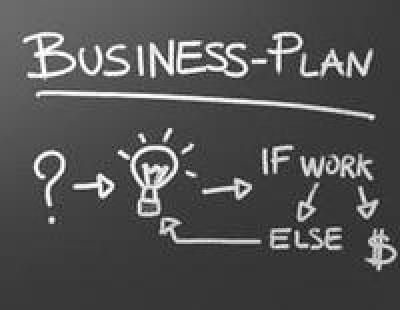 Business Plan Steps Diagram - Cartoon