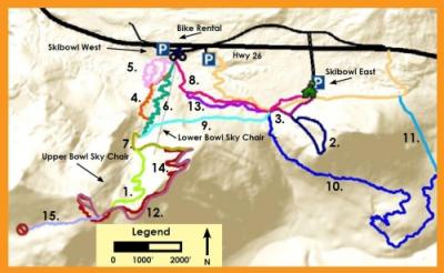 Ski Bowl Trail System at Mount Hood Adventure Park Map