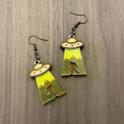 UFO Bigfoot earrings