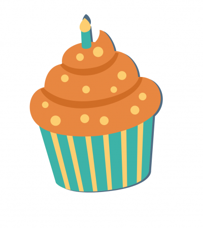 Cupcake with a candle.