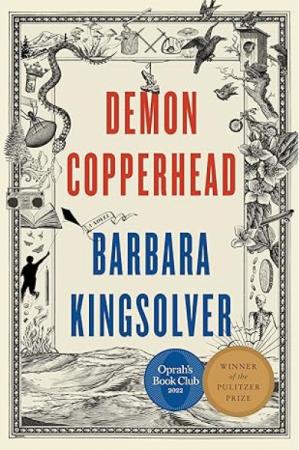 Book cover for Demon Copperhead by Barbara Kingsolver.