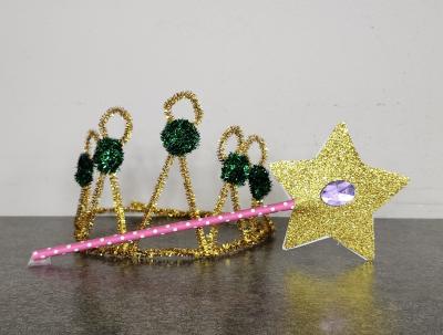 Glittery wand and crown.