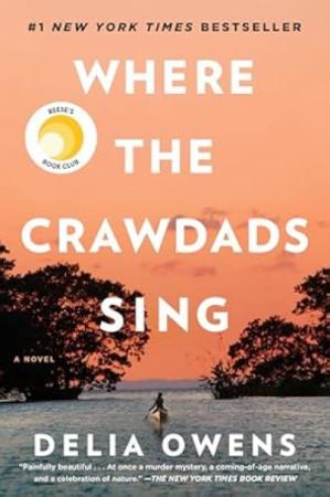 Book cover for Where the Crawdads Sing by Delia Owens.