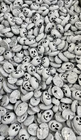 Candy decorated with skull wrappers.