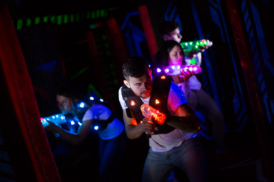 People playing laser tags.