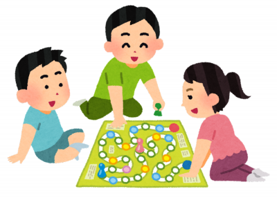 Kids playing a board game.