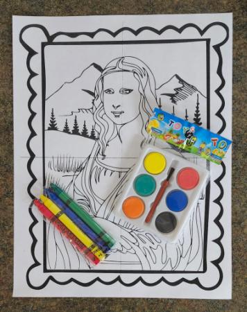 Mona Lisa Mixed Media Art project for kids.