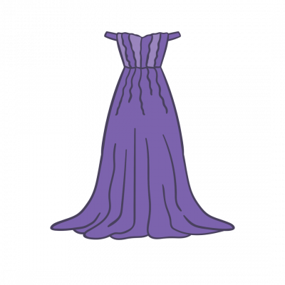 Purple formal dress.