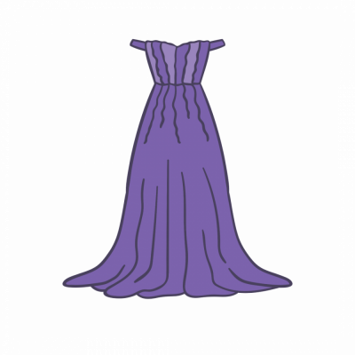 Purple dress.