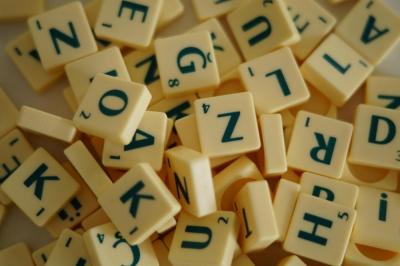 Scrabble pieces.