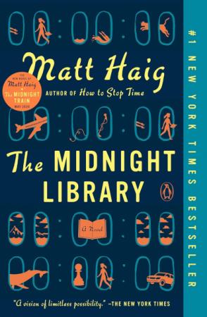 Book cover for The Midnight Library by Matt Haig.