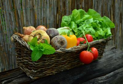 Garden produce in a basket.