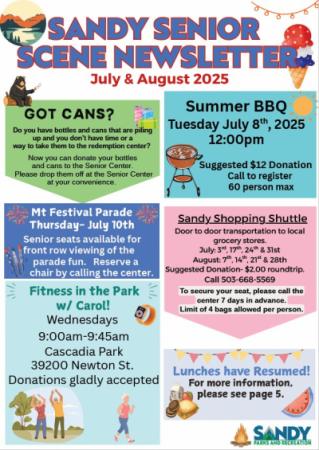 July and August Newsletter cover