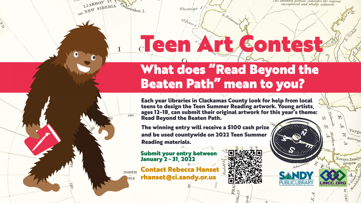 Teen Art Contest with Bigfoot artwork