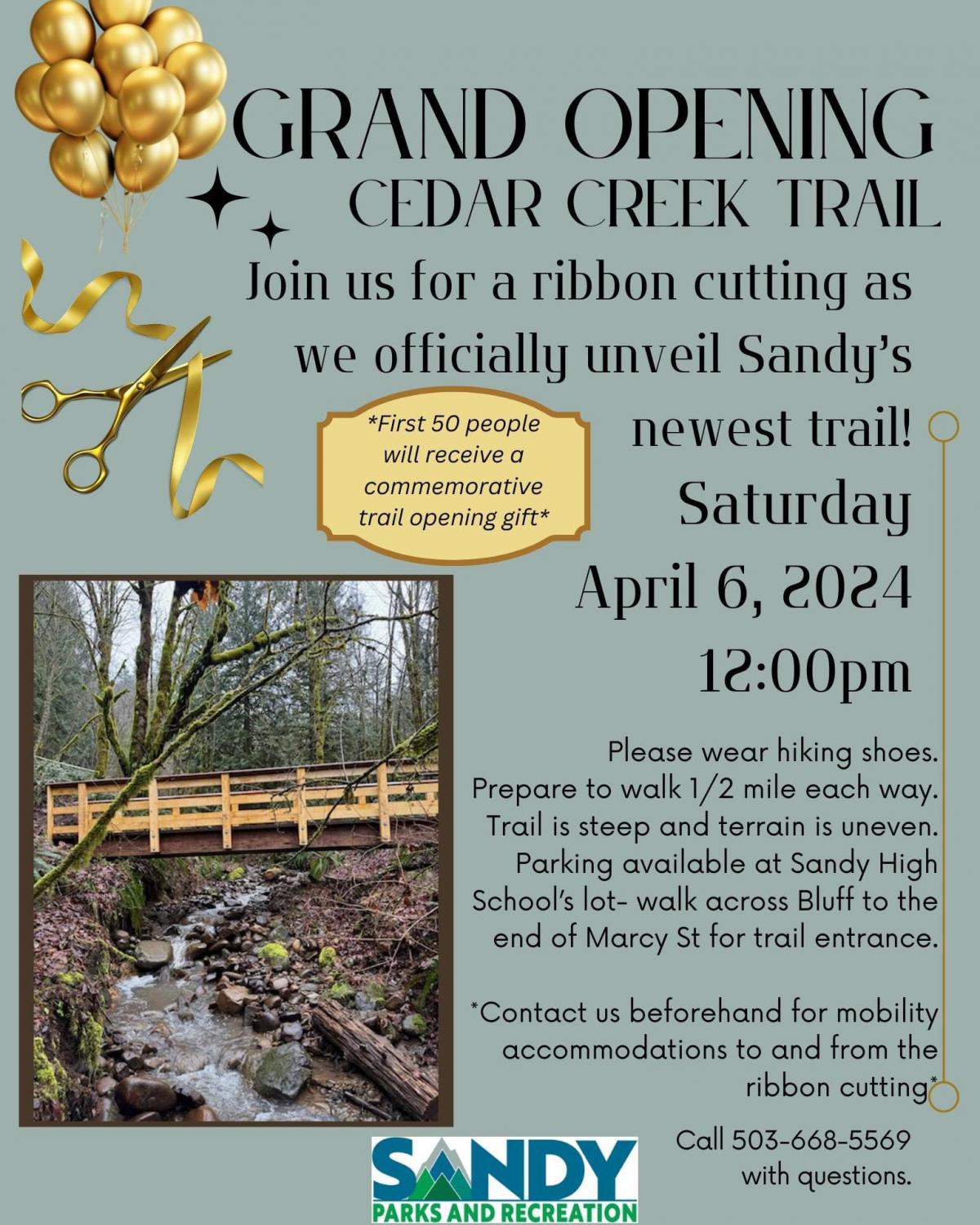 Trail opening 